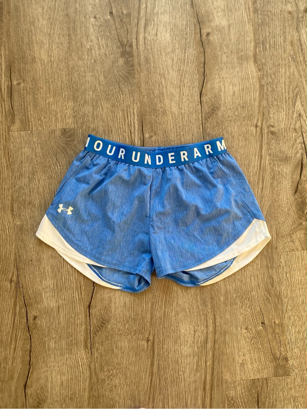 Under Armour Blue White Women's Athletic Running Shorts with Small